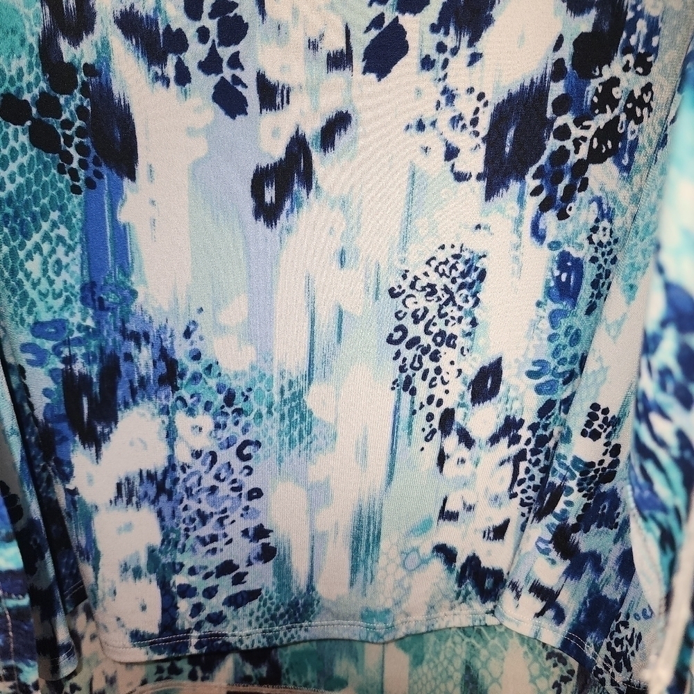 Dana Buchman Large Layered Teal Hi Low Style - Picture 6 of 6
